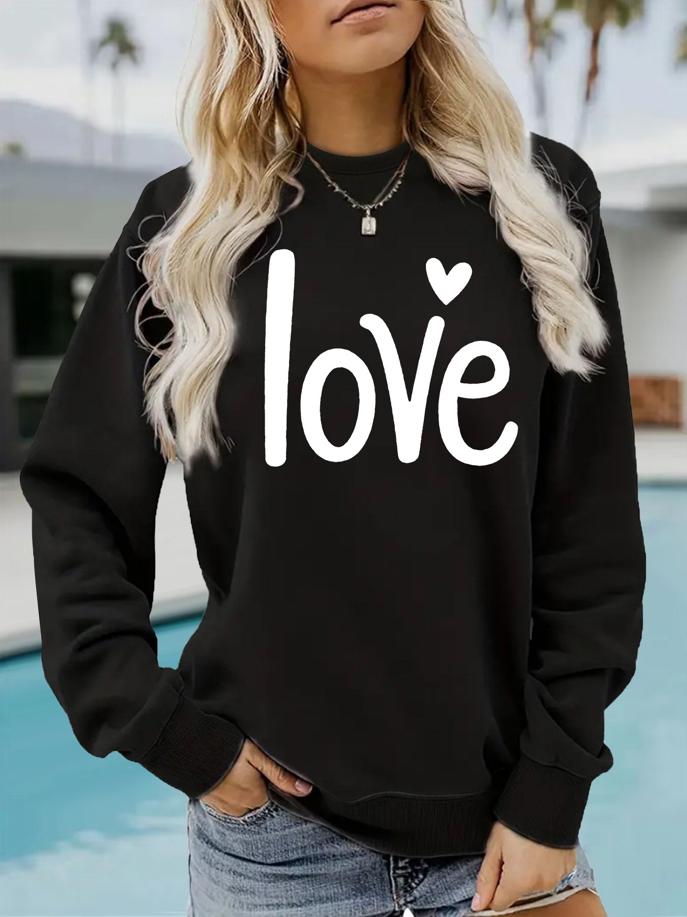 Round neck fleece hoodie for women - Image 6