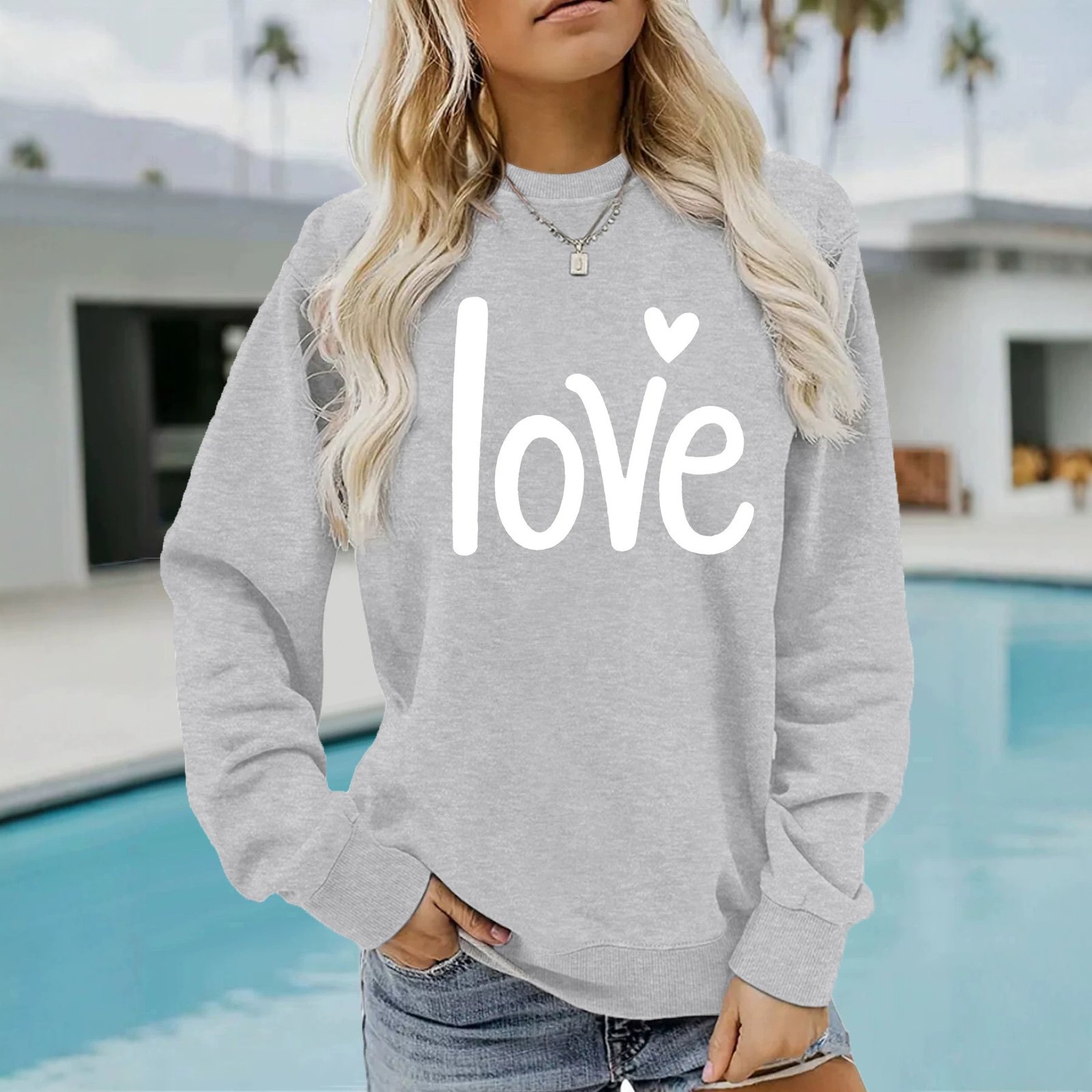 Round neck fleece hoodie for women - Image 4