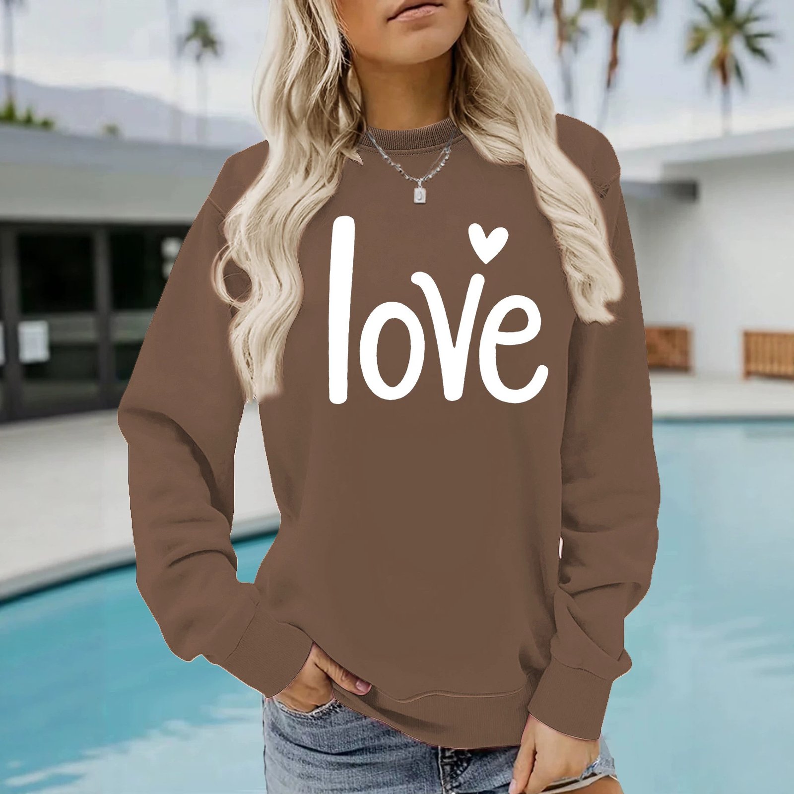 Round neck fleece hoodie for women - Image 5